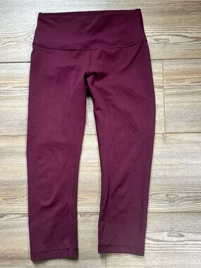 lululemon athletica burgundy wunder train crop leggings